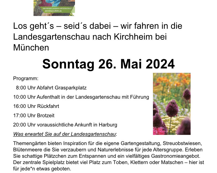 Vereinsausflugs zur Landesgartenschau am 26. Mai 2024